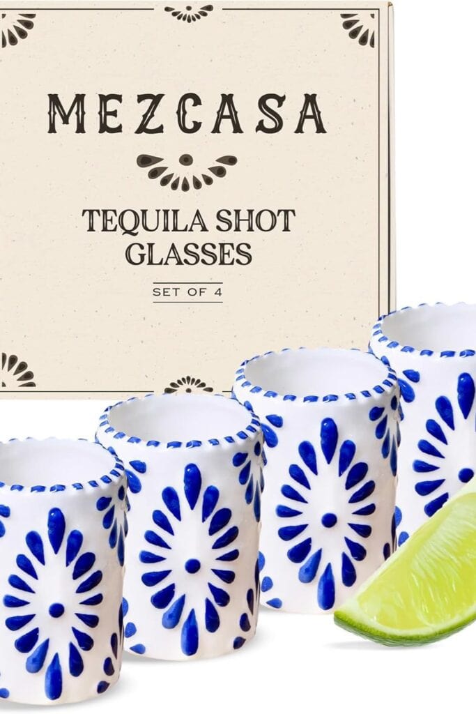 MEZCASA Talavera Shot Glasses