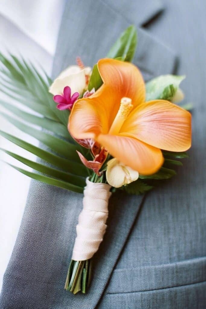 tropical summer boutonniere