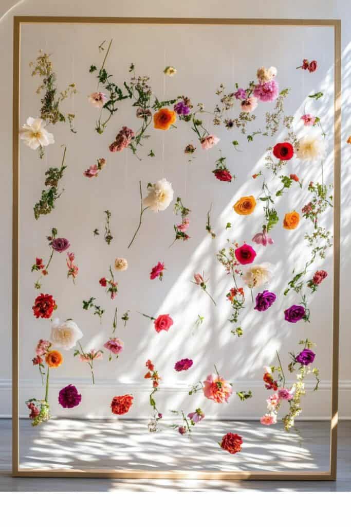 DIY Hanging Flower Wall 