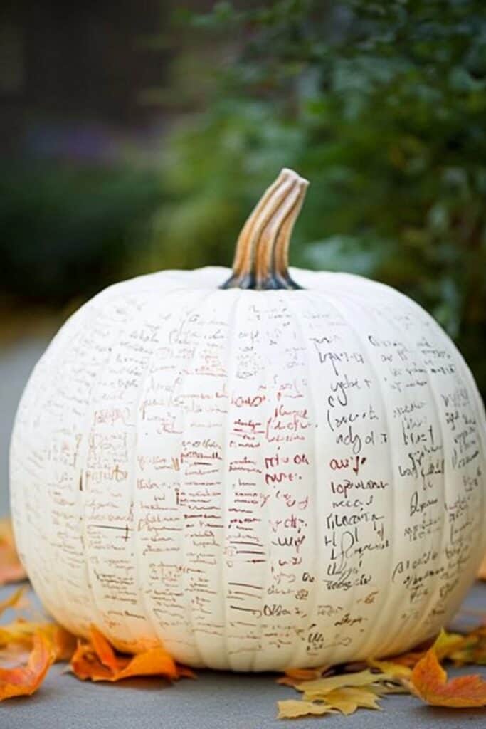 pumpkin guestbook for fall bridal shower 