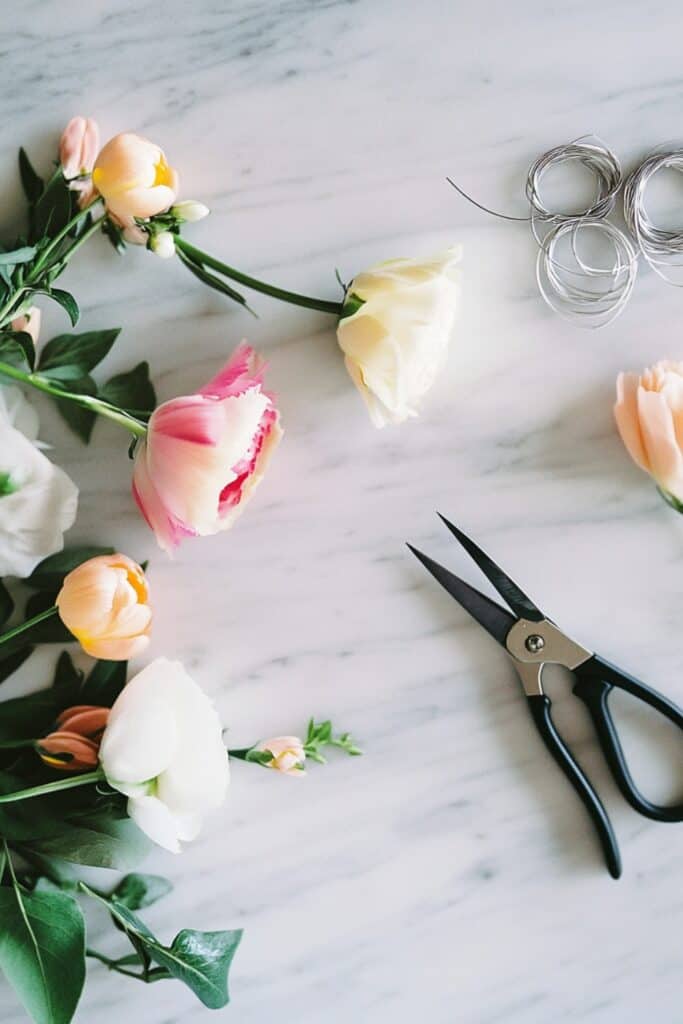 flowers cut for flower wall