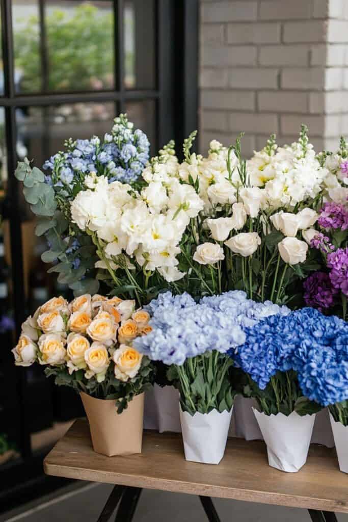 DIY flower bar for summer wedding