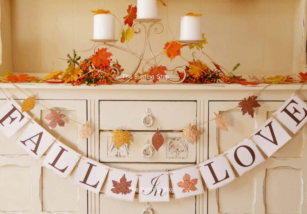 fall in love bridal shower banner 