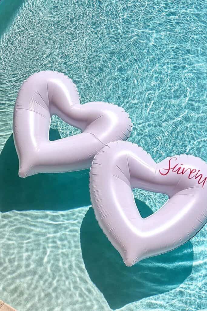 heart shaped pool floats - love island bachelorette 