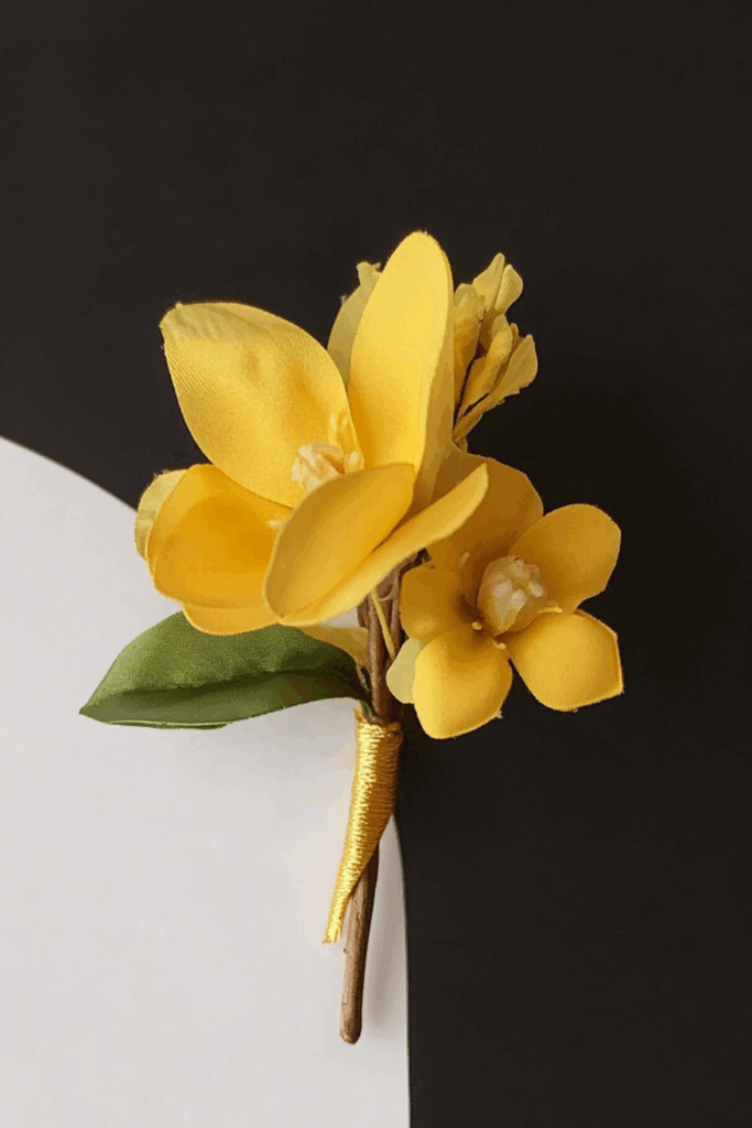 yellow boutonniere 