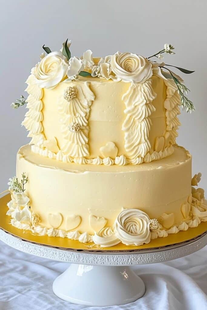 butter yellow wedding cake 