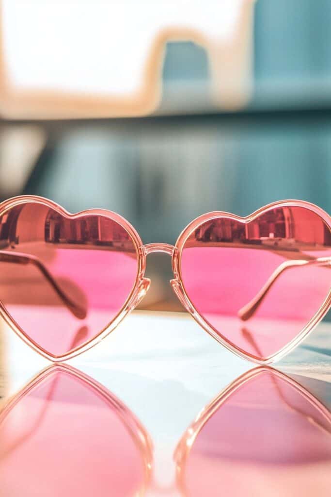 colorful heart shaped sunglasses 