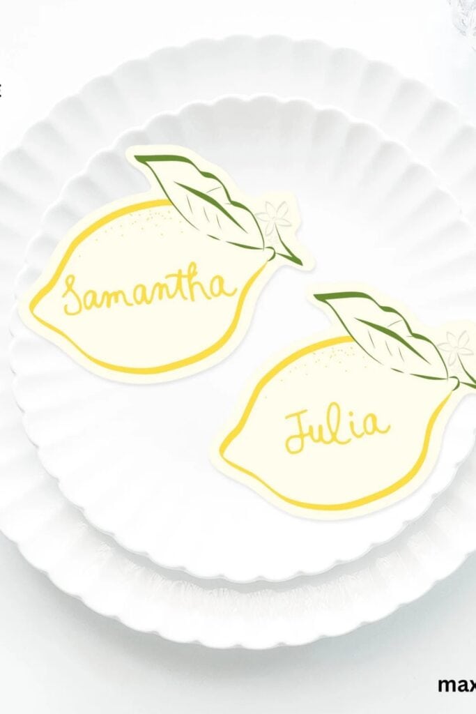 lemon place cards 