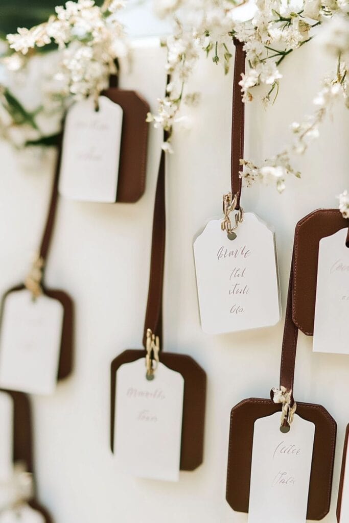 luggage tags for wedding seating plan