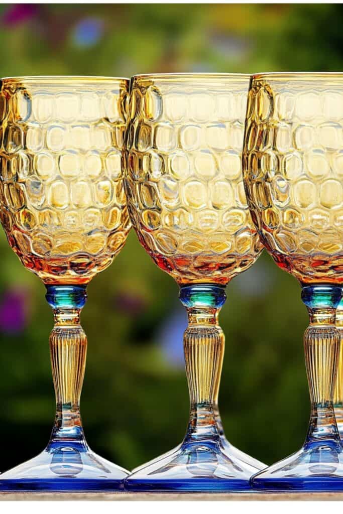 yellow glass goblets 