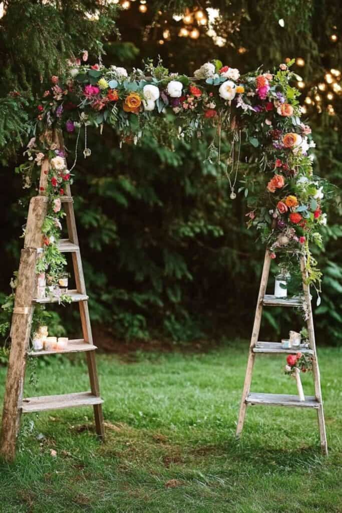 wedding ceremony ladder arch