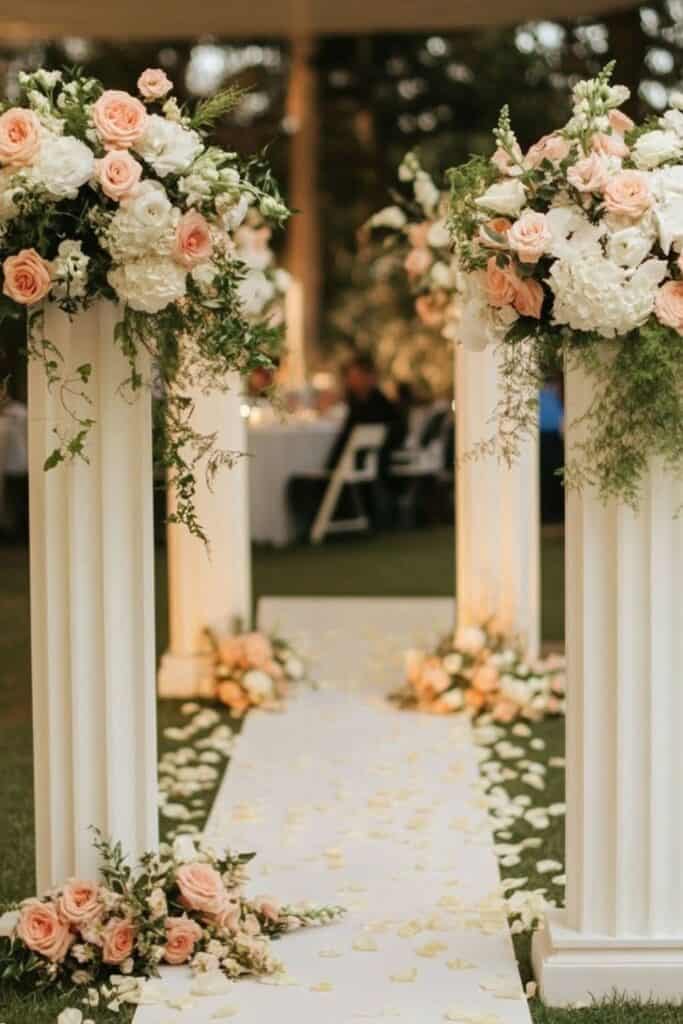 wedding ceremony pillars