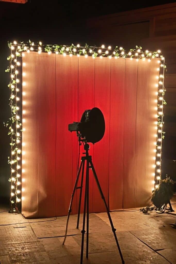 polaroid backdrop lighting DIY Wedding Photo booth