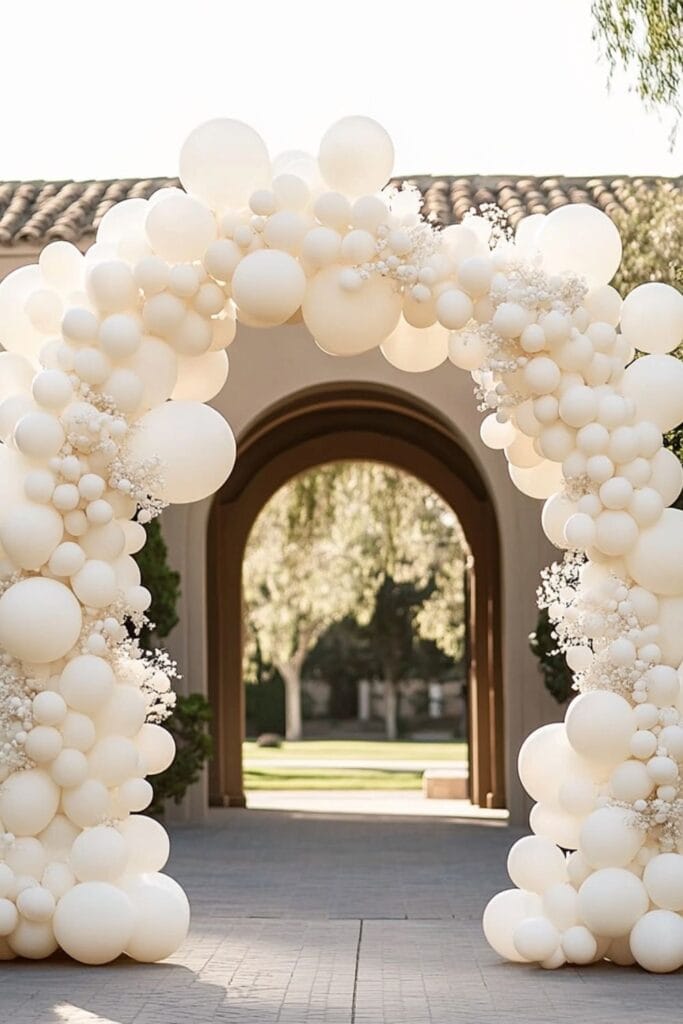 wedding ceremony balloon arch