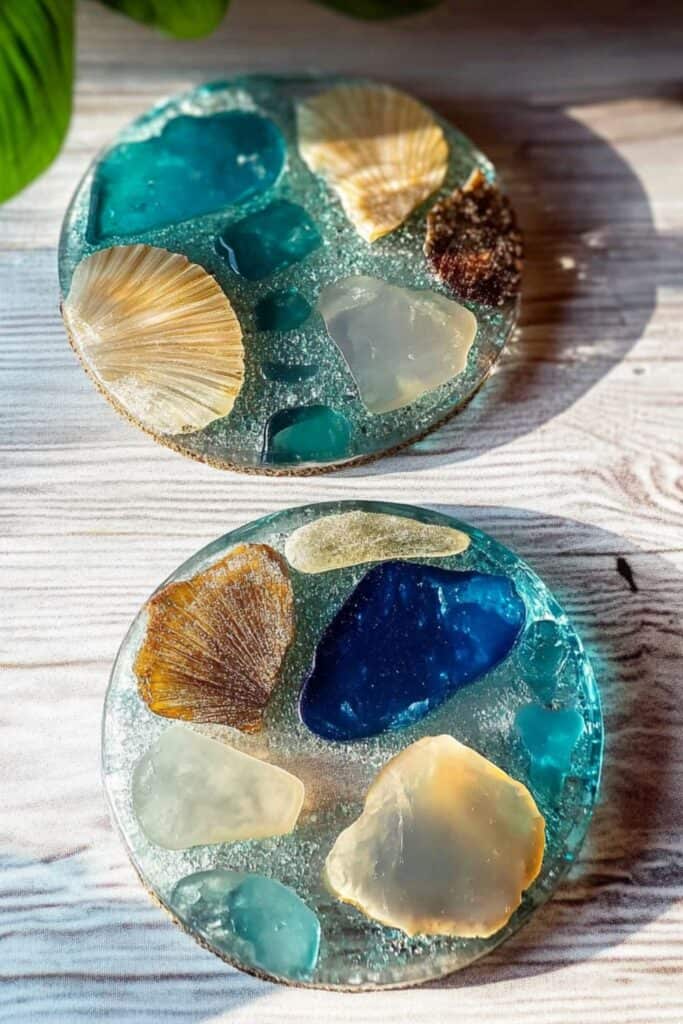 seaglass coasters 