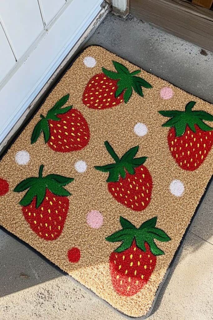 painted doormat - summer crafts 