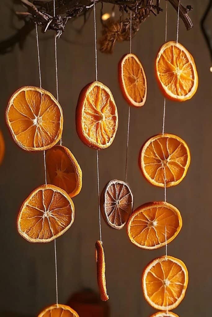 burnt orange slices decor - for fall engagement party