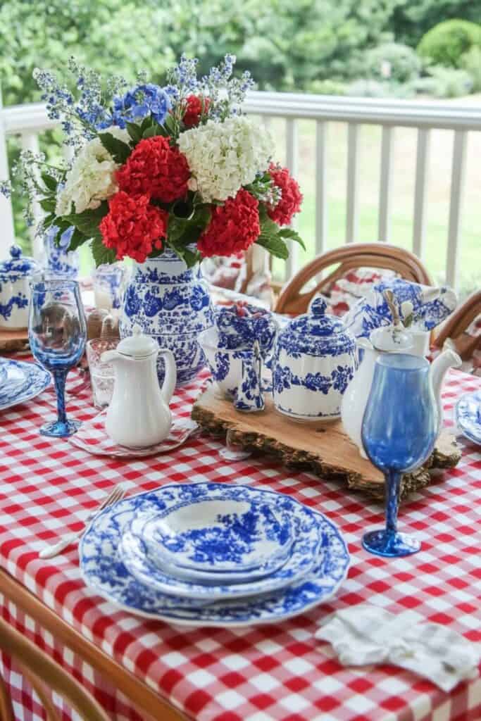 red gingham table cloth 