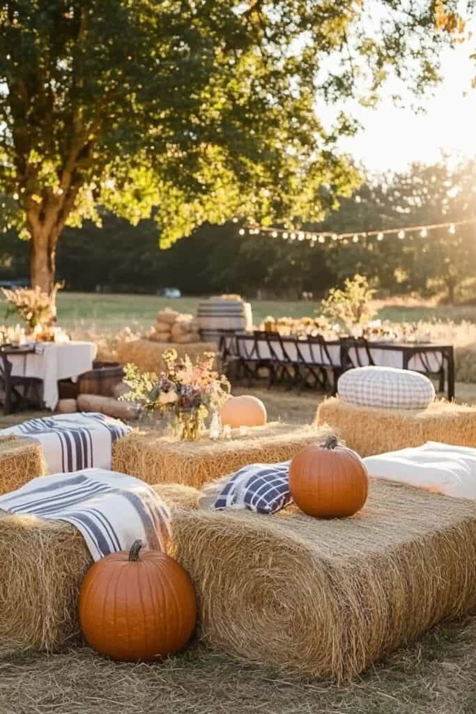 hay bale seating 