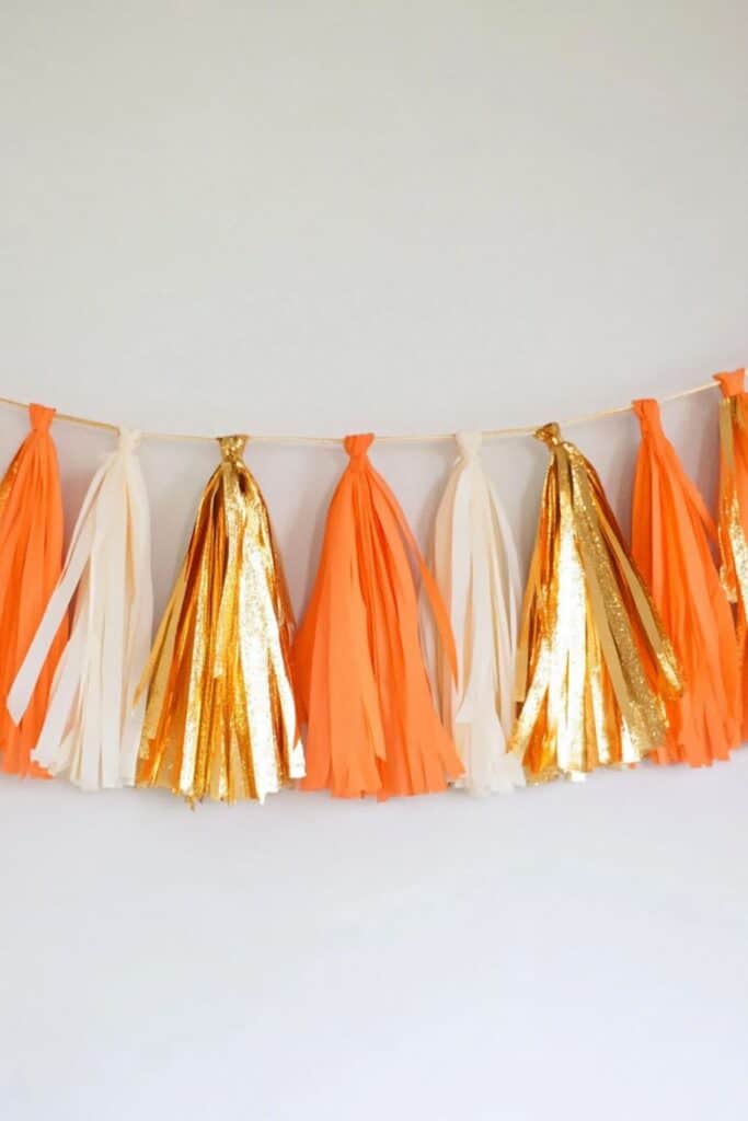 fall tassel garland - orange and gold 