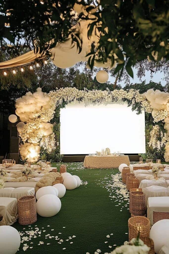 projector screen wedding idea