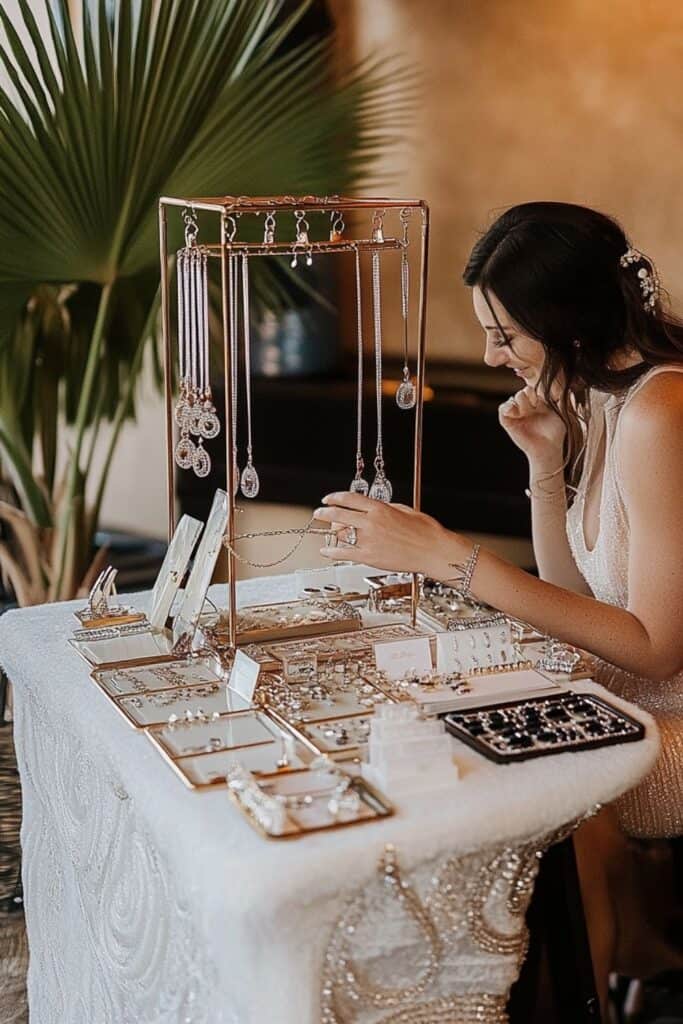 permanent jewellery stand wedding 